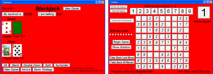 Blackjack, Sudoku, Blocks